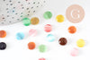 Cabochon rond verre oeil de chat multicolore 7mm, x20 (G2291)