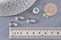 Cabochon rond verre transparent 10mm, x5 (G10485)
