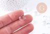 Cabochon rond verre transparent 11.5mm, x5 (G10690)