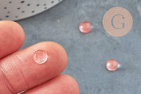 Cabochon rond watermelon stone rose 6mm x1 (G1626)
