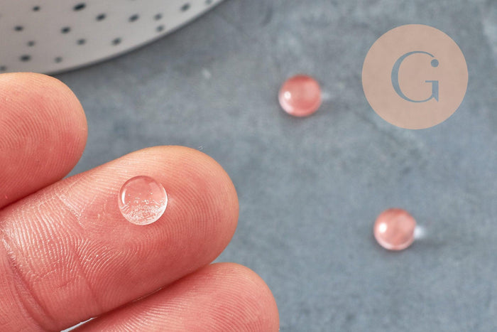 Cabochon rond watermelon stone rose 6mm x1 (G1626)