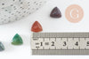 Cabochon triangle agate indienne naturelle 9,5-10mm, x1 (G7248)