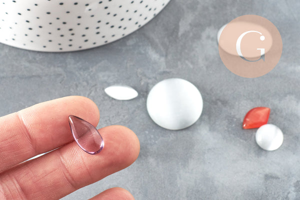 Cabochon verre multicolore couleurs et formes mélangées , x10 (G2251)