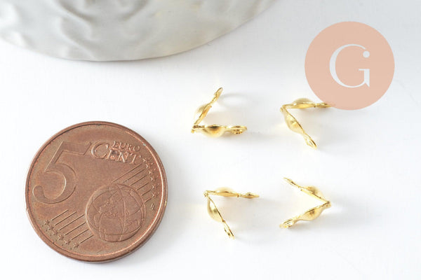 Cache nœuds chaine boule fer doré 8x4mm, x10 (G10134)