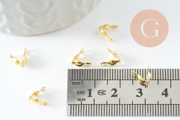 Cache nœuds chaine boule fer doré 8x4mm, x10 (G10134)