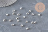 Smooth silver-plated brass crimp bead covers 4mm, x20 (G11179)