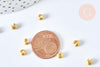 Caches perles texturées à écraser laiton doré 3mm, x20 (G6891)
