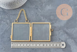 Rectangle gold metal and glass hanging photo frame, 60cm, x1