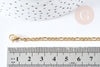 Chaine Figaro complète avec fermoir acier 304 inoxydable doré IP 3mm,45.5cm, création collier acier inoxydable, x1 G8794