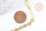 Collier Chaine Pastille avec fermoir acier 304 inoxydable doré 6mm-45cm,chaine complète avec fermoir en acier, x1 G8779