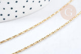 Collier Chaine Serpentine complète avec fermoir acier 304 inoxydable doré 1mm/50cm, x1 (G8781)