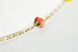 Chaine acier 304 inoxydable dorée 14k fantaisie résine multicolore pastel 0.5-1.mm, x1 mètre (G3037)