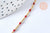 Chaine acier dorée 14k fantaisie résine rouge, chaine fantaisie acier dore,chaine complète,2mm,45cm, x1 (G1361)