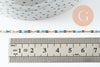 Chaine acier inoxydable 304 doré IP 14k fantaisie résine bleue 2mm, x1 mètre (G0940)