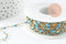 Chaine acier inoxydable 304 doré IP 14k fantaisie résine bleue 2mm, x1 mètre (G0940)