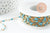 Chaine acier inoxydable 304 doré IP 14k fantaisie résine bleue 2mm, x1 mètre (G0940)