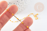Chaine acier inoxydable 304 doré IP 14k résine jaune 2mm, x1 mètre (G3294)
