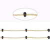 Chaine acier inoxydable doré IP 14 carats fantaisie résine noire 0.5-1.mm, x1 mètre (G5446)