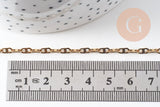 Chaine acier inoxydable doré IP 14k marine 2.8mm, x1 mètre (G1690)