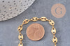 Chaine acier inoxydable doré IP 18k maille grain de café 7x4mm, x1 mètre (G5499)