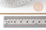 Collier Chaine avec fermoir torsadée acier inoxydable doré 14k 2.5mm/50cm x1 (G1474)