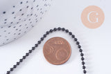 Chaine boule noire intense 2mm, x1 mètre (G10632)