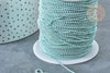Chaine boules facettées turquoise laiton doré 1.5mm, x5 mètres (G7833)