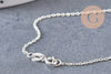 Chaine collier forçat très fine argent massif 0.8mm-45cm, x1 (G0702)