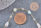 Collier Chaine collier pierre laiton doré 39.5cm, x1 (G10921)