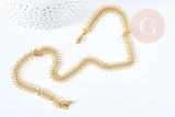 Collier Chaine complète Fishbone acier inoxydable 304 doré 45cm,création de bijoux xxL en acier inoxydable x1 (G8358)