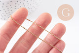 Collier Chaine complète acier doré 14k satellite 0.9mm-50cm,chaine collier acier inoxydable,sans nickel, x1 (G5796)