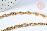 Collier Chaine complète acier dorée 14k grain de café,chaine fantaisie, acier doré inoxydable ,chaine complète,45cm, x1 G5801