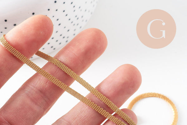 Chaine complète acier dorée 14k maille,collier doré,sans nickel,acier inoxydable,chaine complète,3mm,45cm, x1 G0580