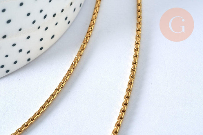 Collier Chaine complète acier dorée 14k serpent,chaine fantaisie,sans nickel,chaine complète, x 50cm G1252