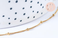 Collier chaine complète acier inoxydable 304 doré satellite 46.5cm, x1 (G6977)