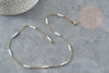 Collier Chaine complète acier inoxydable PVD/IP dorée 14k fantaisie résine blanche 2mm/45cm, chaine avec fermoir x1 G9373