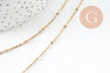 Collier Chaine complète avec fermoir acier inoxydable dorée satellite 1.5mm-45cm, x1 G9674