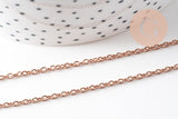 Collier Chaine complète avec fermoir acier inoxydable or rose IP 14k forçat 1.9mm/45cm, x1 (G10612)