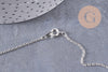 Chaine complète avec fermoir laiton argenté forçat 2mm-40cm, x1 (G0574)