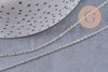 Chaine complète avec fermoir laiton argenté forçat 2mm-40cm, x1 (G0574)