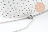 Chaine complète boule acier 304 inoxydable platine 1.5mm/45.5cm,chaine fine argentée avec fermoir création collier x1 (G9778)