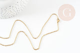 Collier Chaine complète forçat acier 304 inoxydable doré IP 2mm/50cm avec fermoir, x1 (G9300)