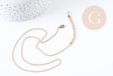 Collier Chaine complète forçat avec fermoir cuivre brut 2mm/80cm, x1 (G8315)