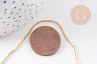 Collier Chaine complète forçat avec fermoir dorée or 16K 2mm/80cm, x1 (G1123)