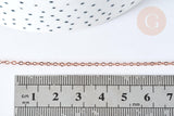Collier Chaine complète laiton or rose forçat 45cm, collier dorée or rose, x1 (G8340)