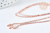 Chaine complète laiton or rose forçat 45cm, collier dorée or rose, x1 (G8340)