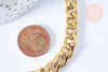 Chaine complète maille cubaine acier inoxydable doré 304 - 75.4cm, x1 (G6940)