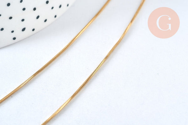 Chaine complète serpent acier inoxydable 304 doré PVD 0.9 m/ 45cm, x1 (G6882)