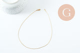 Collier Chaine complète serpent acier inoxydable 304 dorée 1mm-45cm, x1 (G10113)
