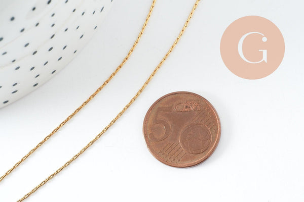 Chaine complète serpent acier inoxydable 304 dorée 1mm-45cm, x1 (G10113)